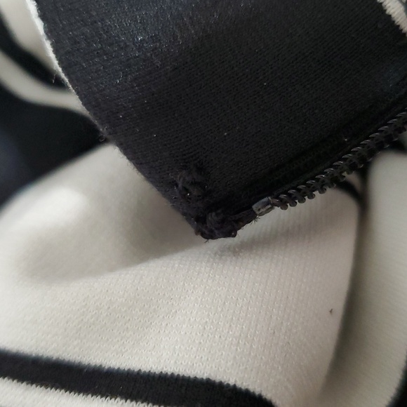 LOFT Black and White Striped Dress Womens Size 4P - Picture 7 of 7